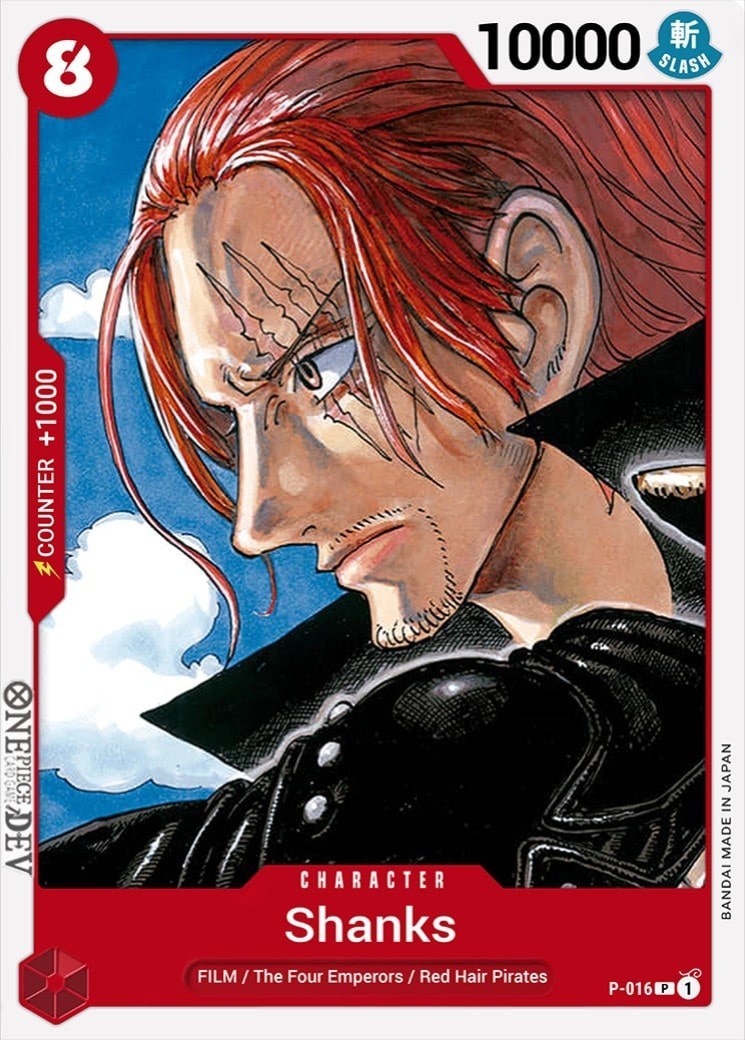 Shanks P-016 One Piece card