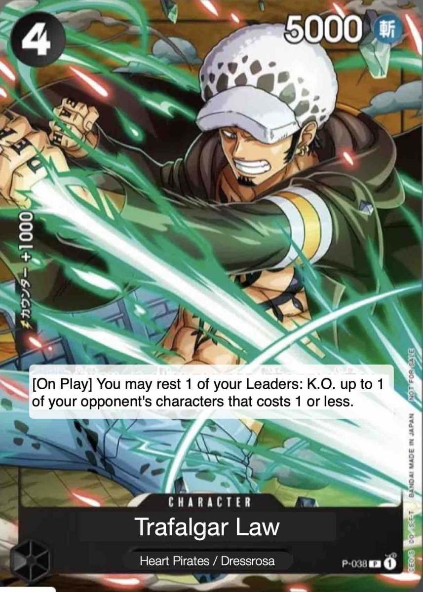 Trafalgar Law P-038 One Piece card
