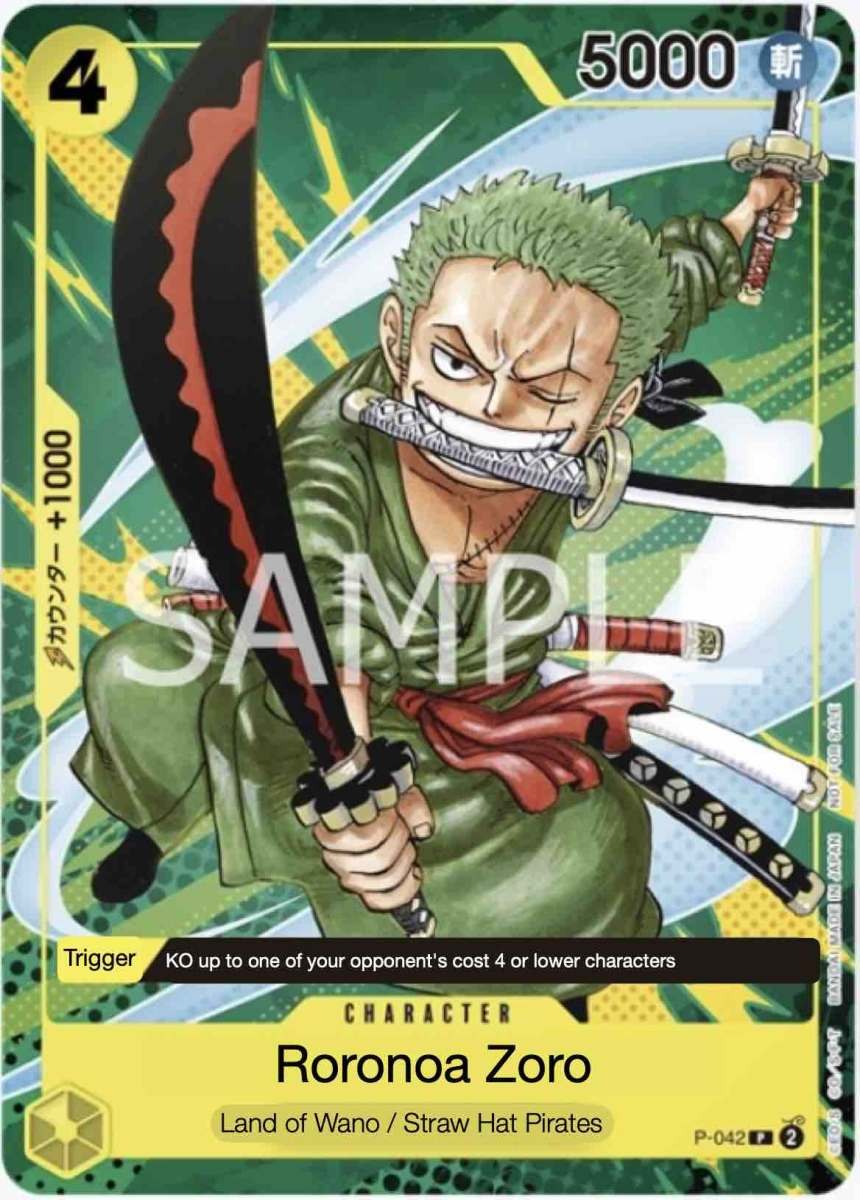 Roronoa Zoro P-042 One Piece card