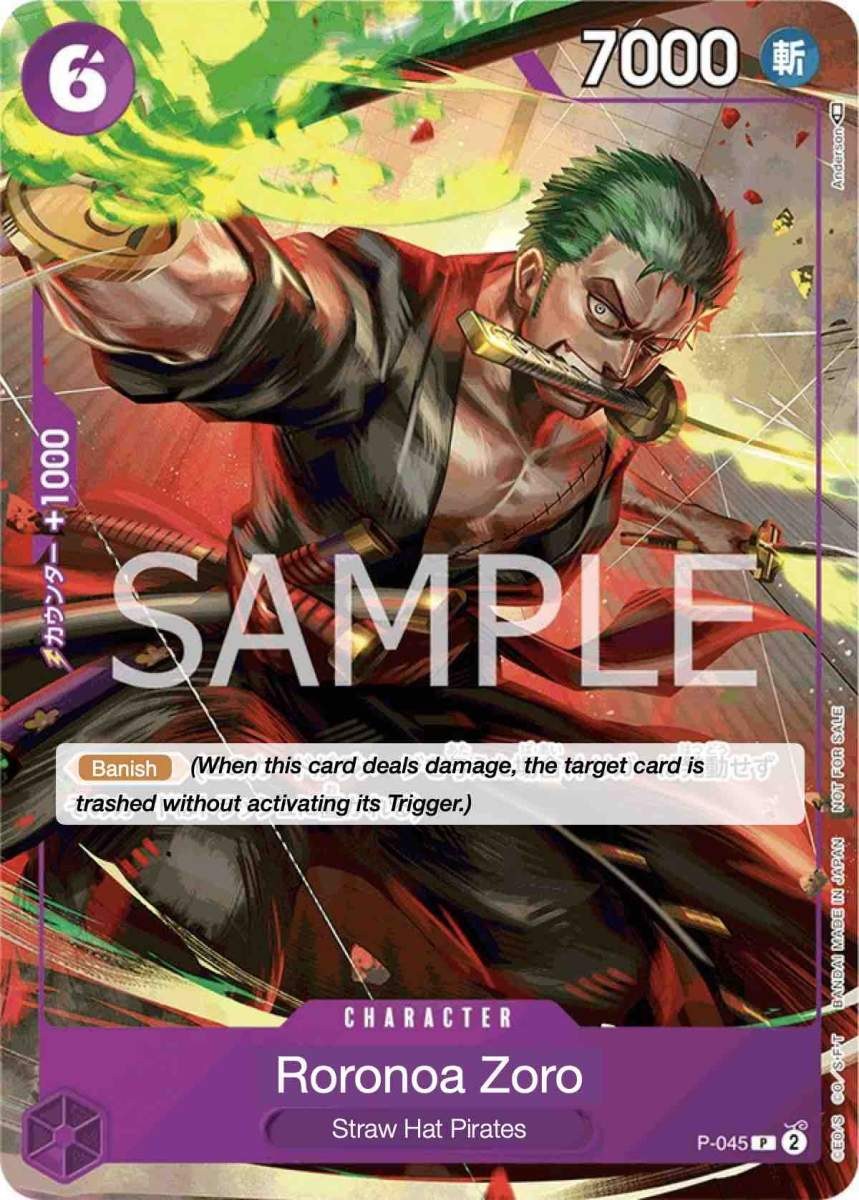 Roronoa Zoro P-045 One Piece card