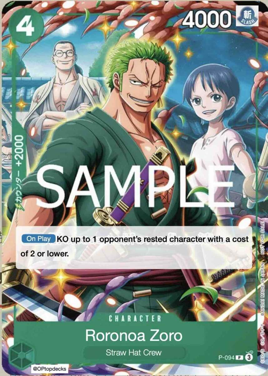 Roronoa Zoro P-094 One Piece card