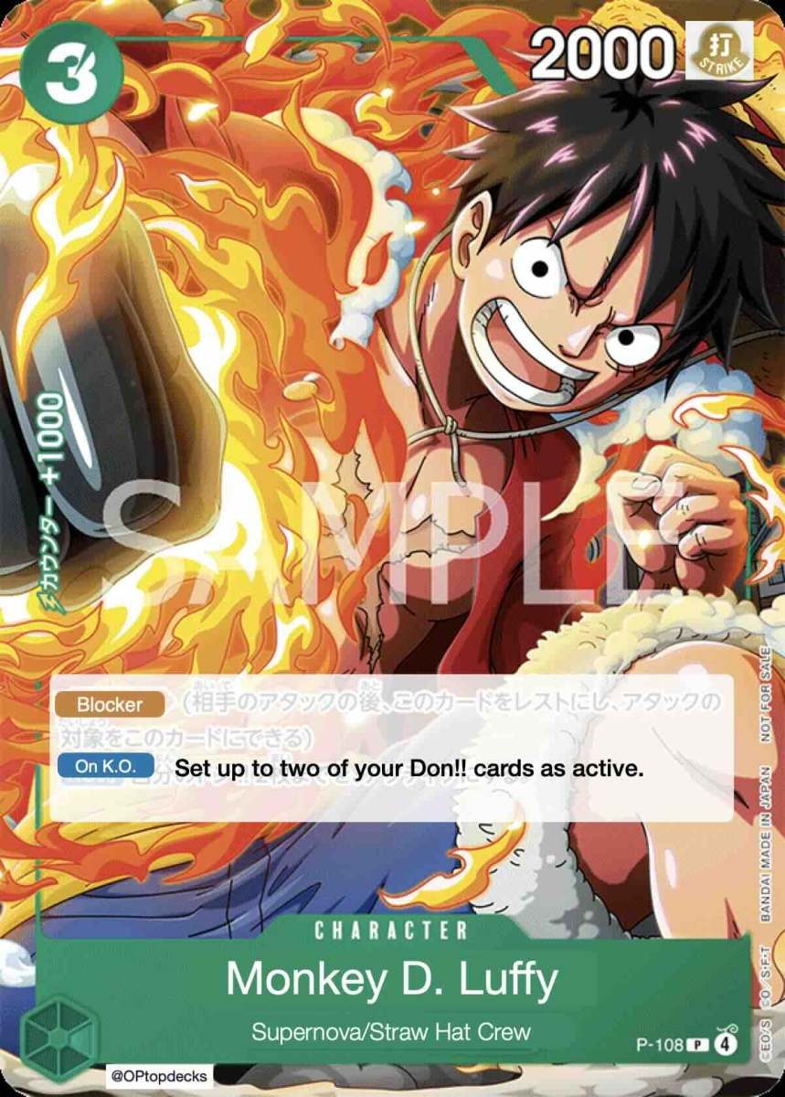 Monkey.D.Luffy P-108 One Piece card