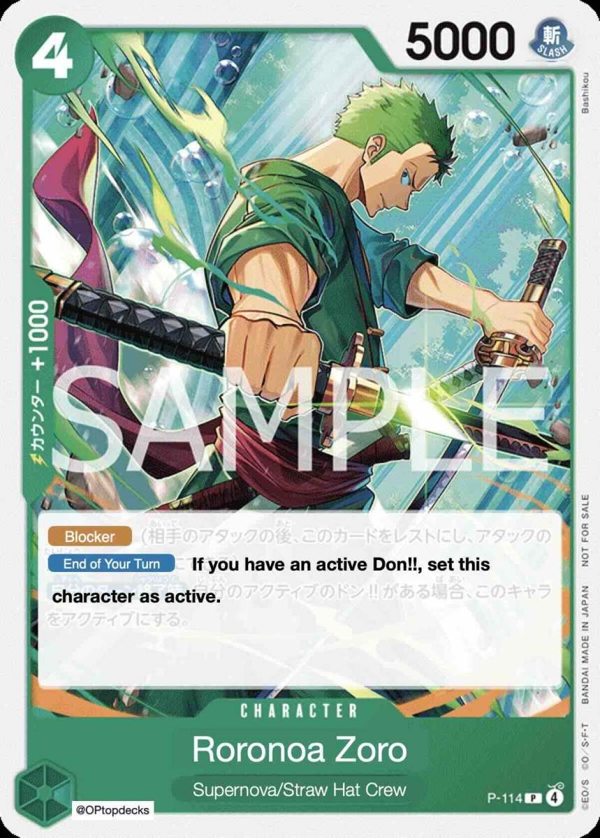 Roronoa Zoro P-114 One Piece card
