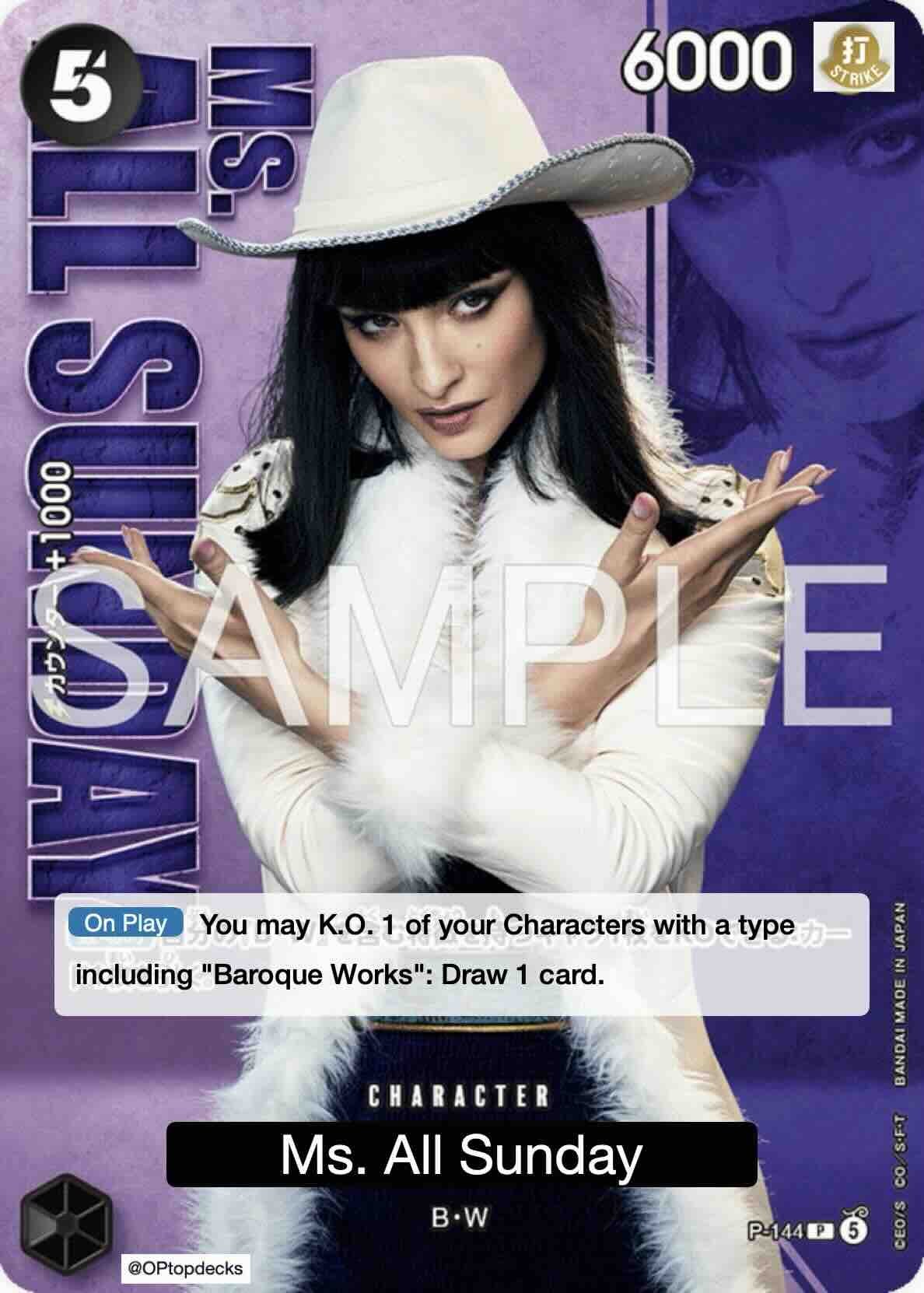 Ms. All Sunday P-144 One Piece card
