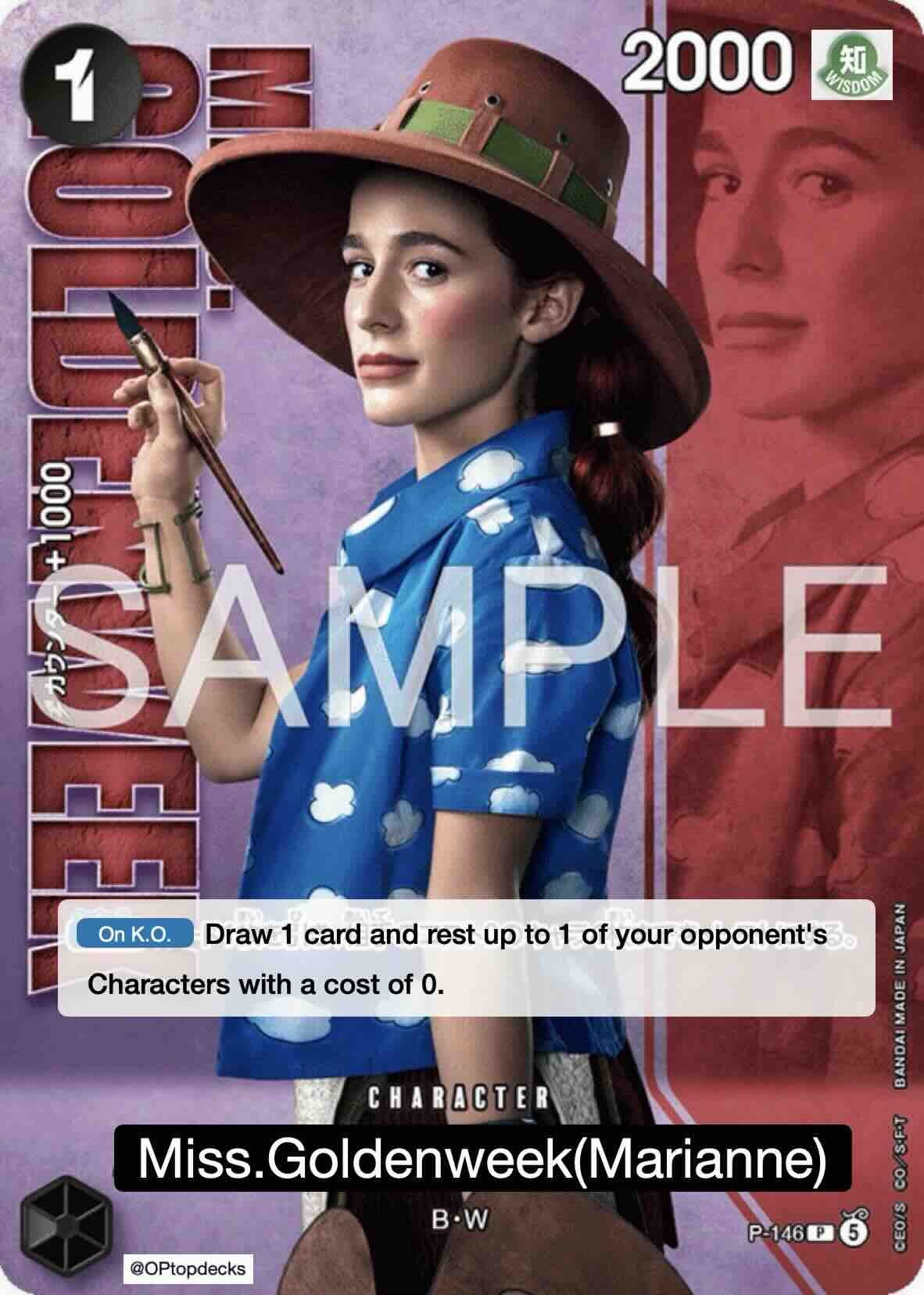 Miss.Goldenweek (Marianne) P-146 One Piece card